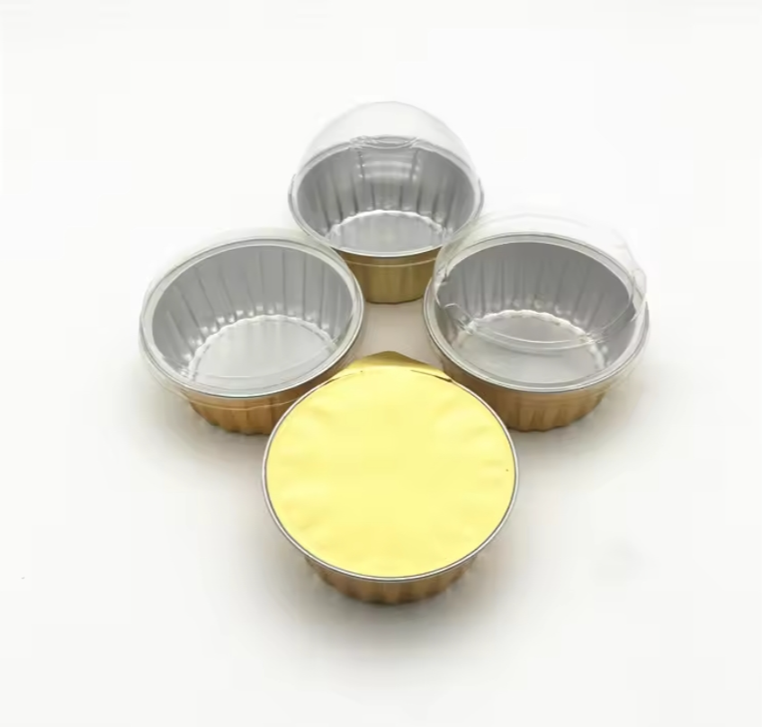 Baking liner cupcakes Cake cups Aluminum foil with lid dessert cupcakes packaging mince pie plates disposable container food