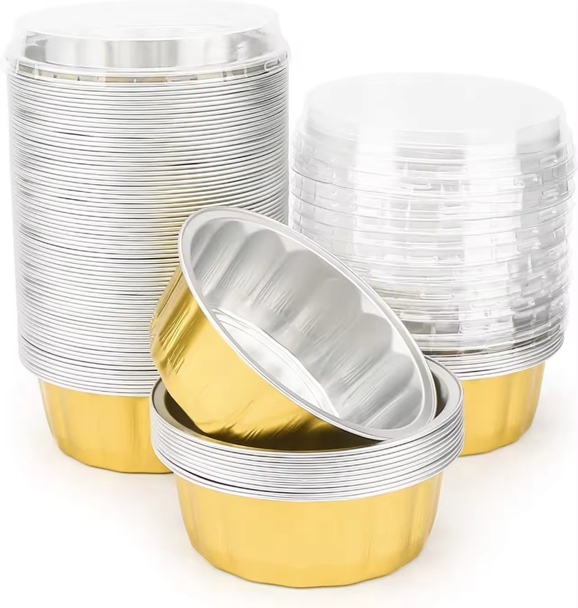 Baking liner cupcakes Cake cups Aluminum foil with lid dessert cupcakes packaging mince pie plates disposable container food