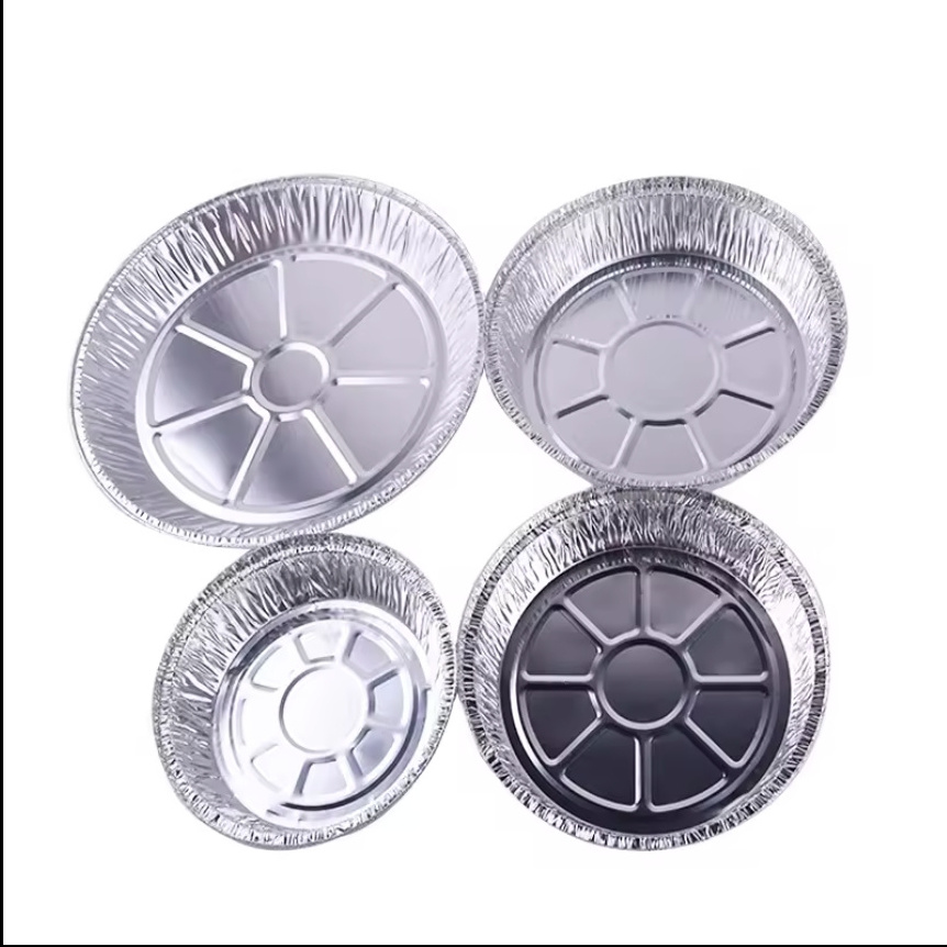 Disposable food packing aluminum foil container Aluminum Pie Pan Round Foil Baking Trays Aluminum Foil Containers