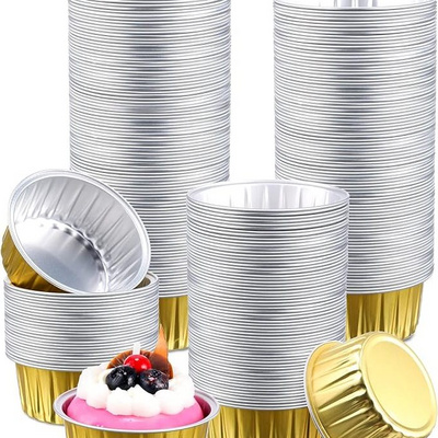 Mini Aluminum Foil Baking Cups  Disposable Muffin Tins, Cupcake Baking cups, Dessert Cheesecake Ramekins Pans