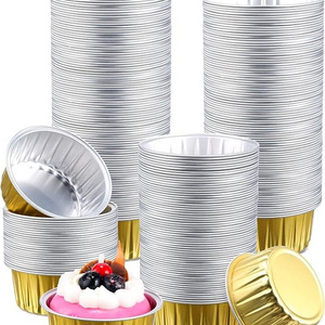 Aluminum Cups Disposable Baking Cups Muffin Liners Mini Pie Pans Foil Cupcake Containers for Party