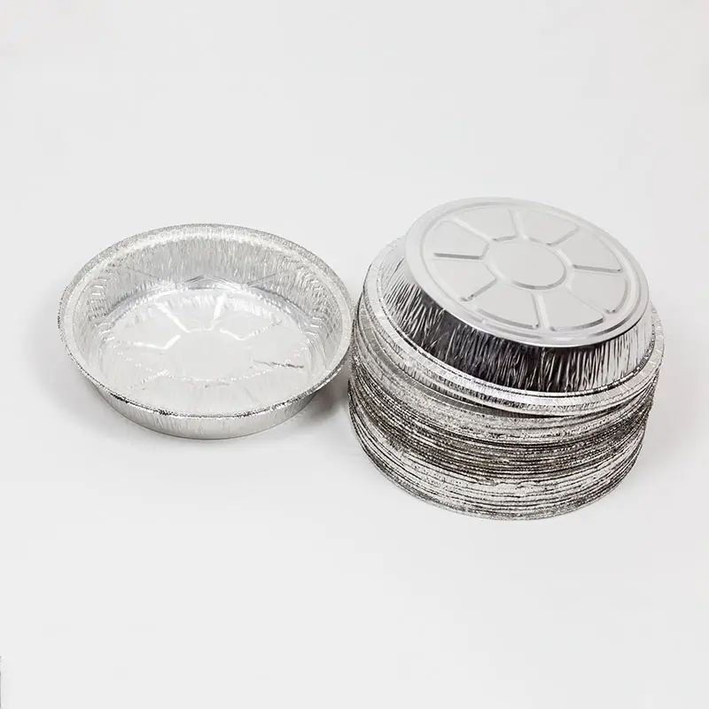 Disposable food packing aluminum foil container Aluminum Pie Pan Round Foil Baking Trays Aluminum Foil Containers