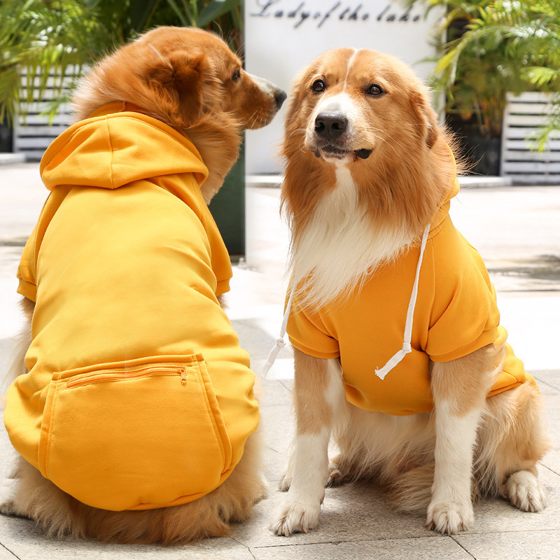 Fleece Dog Sweatshirt Pet Clothing Dog Hoodie With Zipper Pocket