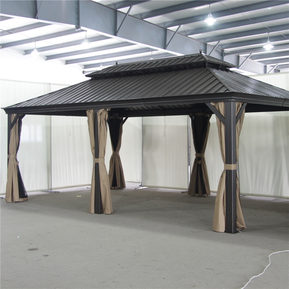 Youya All weather hardtop aluminium frame big wholesale gazebo hexagon for bbq