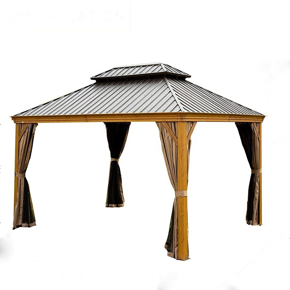 Hot selling tenda 4x8 12x20 hardtop galvanized iron gazebo with high quality