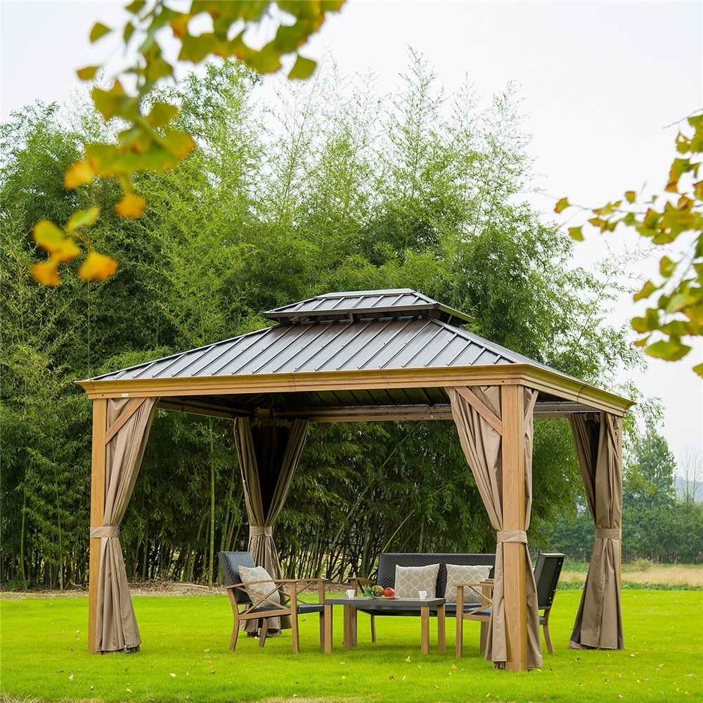 Hot selling tenda 4x8 12x20 hardtop galvanized iron gazebo with high quality