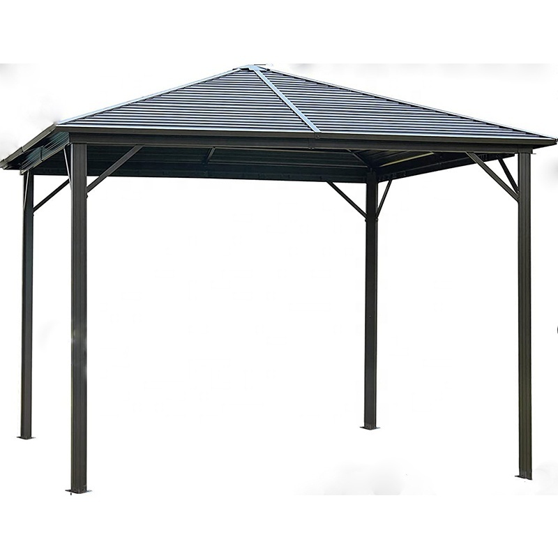 Professional hardtop gazzebo iron 10x12 hard top gazebo for wholesales