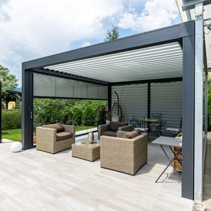 Garden gazebo canopy modern outdoor electric aluminium pergola price