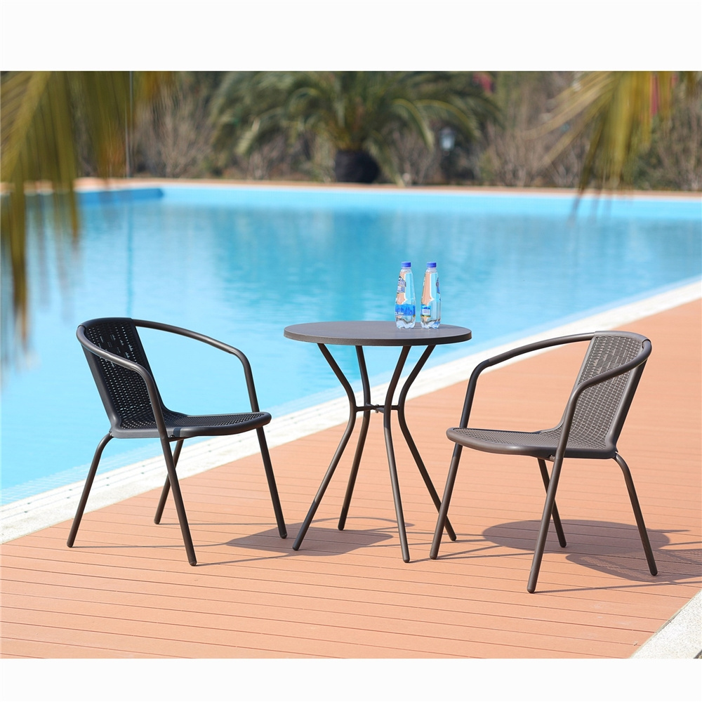 Youya elegant white set outdoor rattan reclining chair And table for balcony