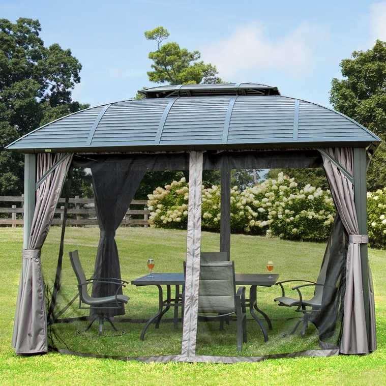 New design 16x16 balinese pvc roof gazebo with CE certificate