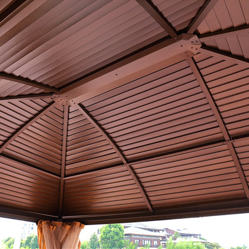 All weather wholesale pavilion metal awning canopy sun shade shelter aluminum and steel gazebo octagonal gazebos for bbq