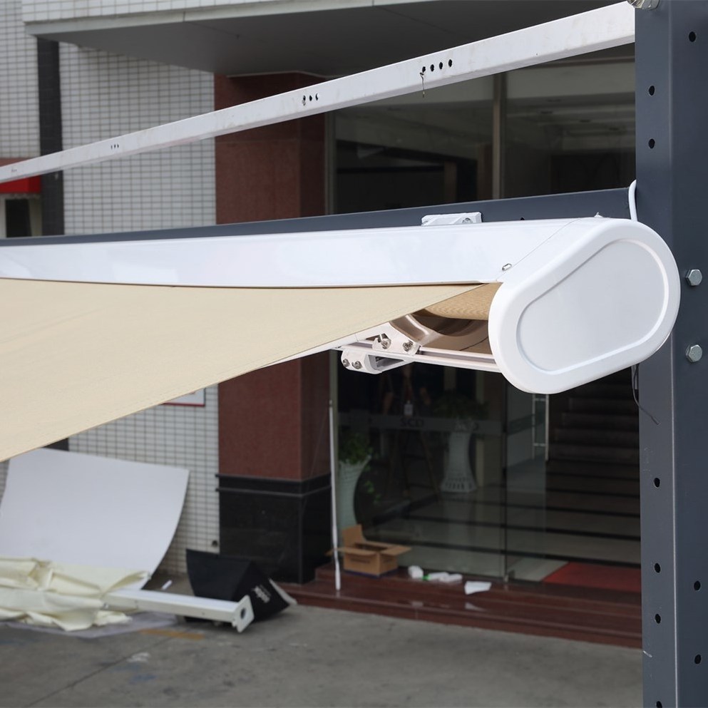 Youya luxury wholesale outdoor full customizable fold arms no cassette awning with led light