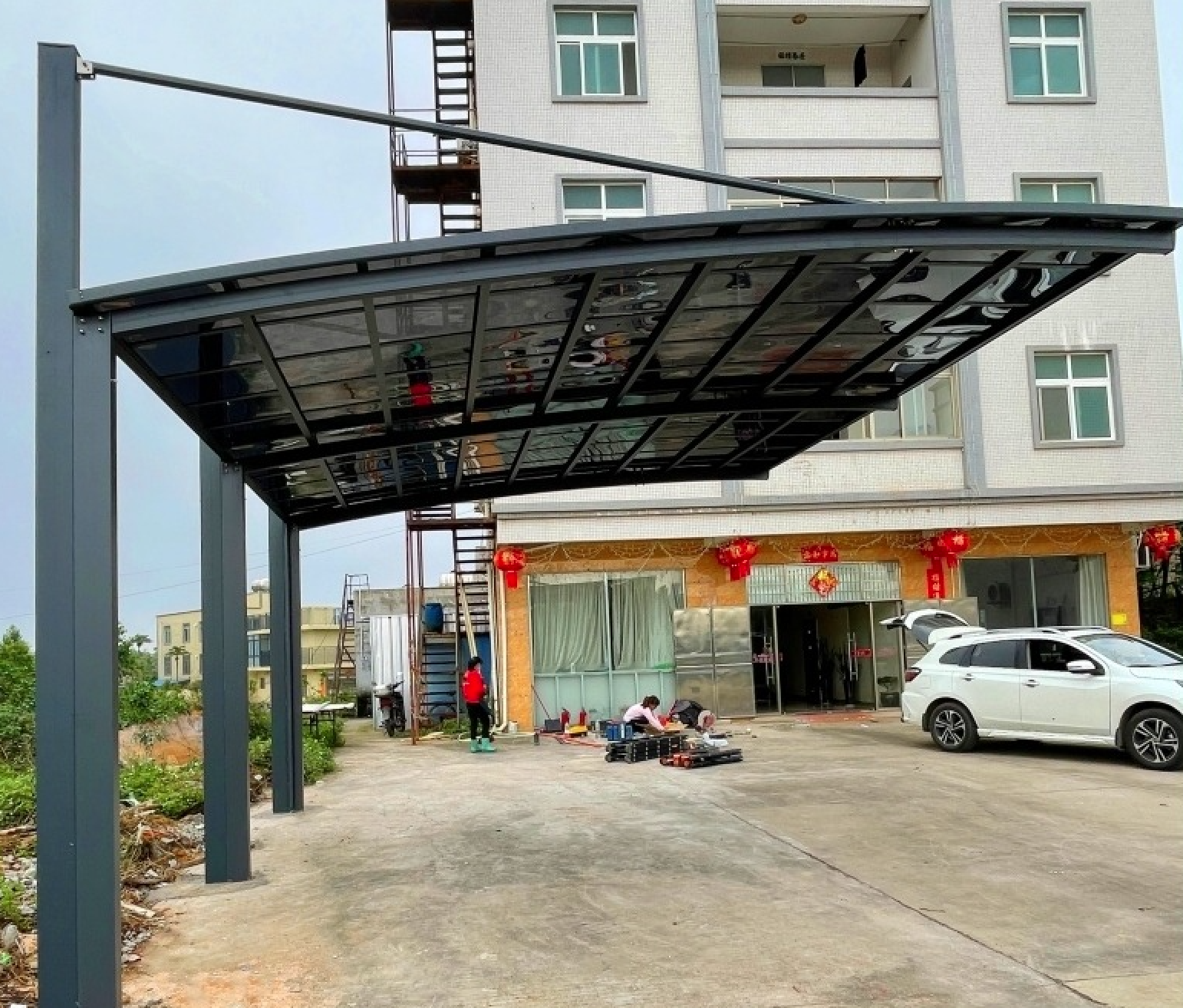 wholesale custom high quality outdoor canopy tent Inclined car parking canopy