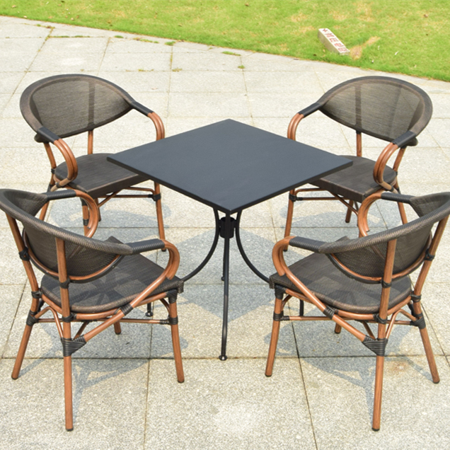 Youya popular outdoor aluminum garden cast aluminium furniture french bistro table sets for big family