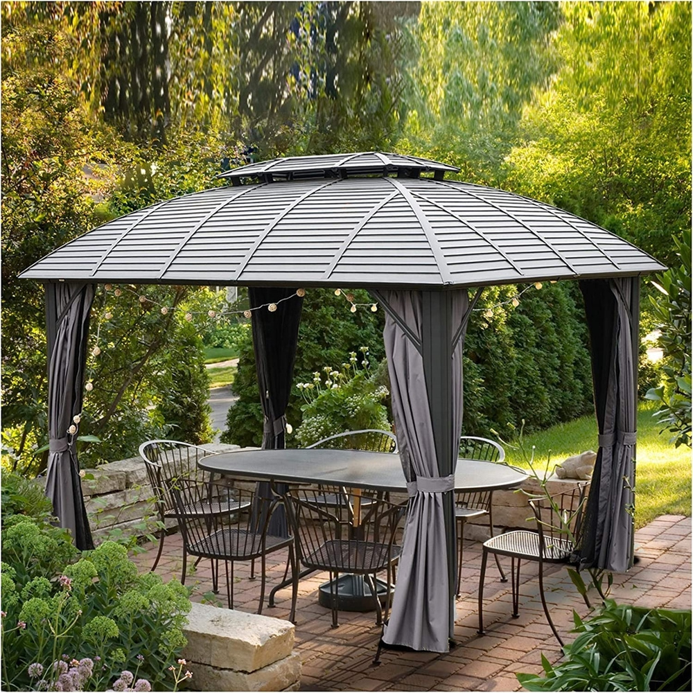 New design 16x16 balinese pvc roof gazebo with CE certificate