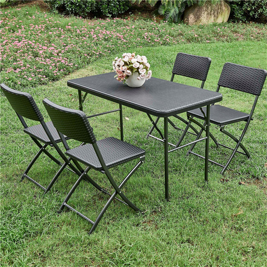 Youya durable plastic folding portable picnic chairs table for garden and patio