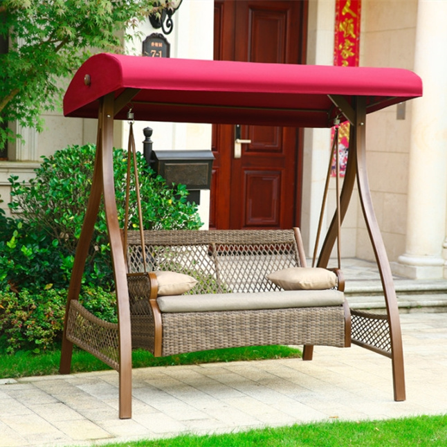 Youya comfort outdoor patio wicker rope hanging single seat wholesale rattan chair bird nest swing for coffee shop