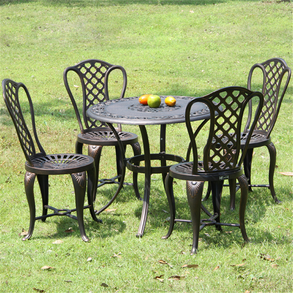 Youya wholesale stylish aluminium dining table and chair set casting aluminum outdoor patio furniture with 6 chairs