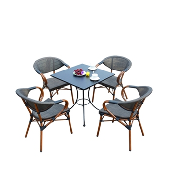 Youya popular outdoor aluminum garden cast aluminium furniture french bistro table sets for big family