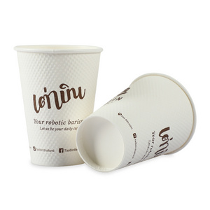 Disposable Eco-Firendly Take Away Coffee Kraft Paper Insulated Ripple Takeaway Party Paper Cup