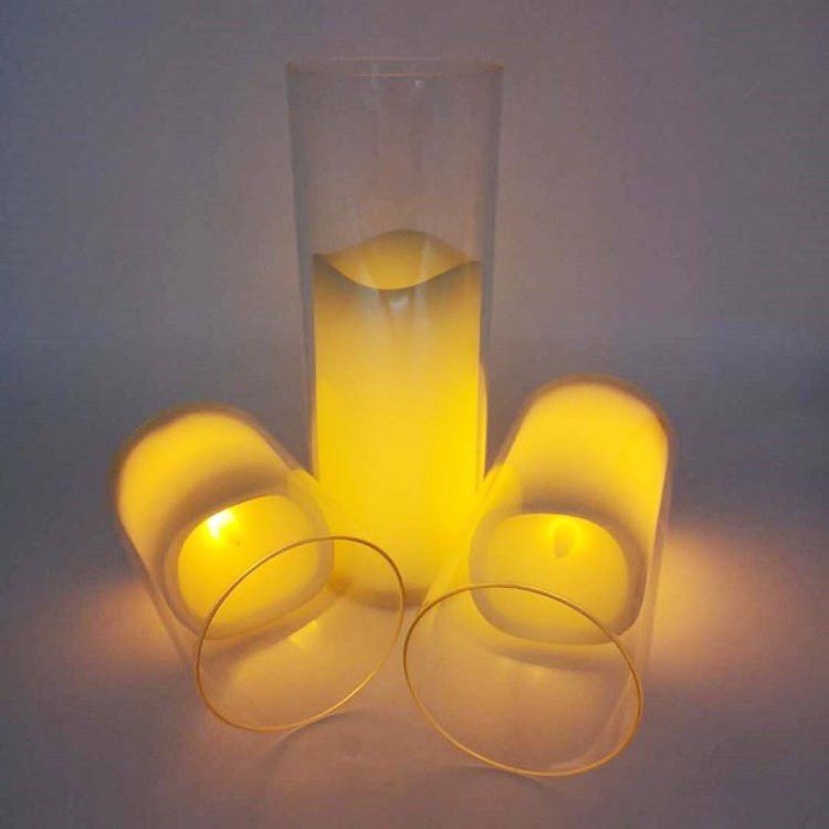 Flameless Electronic Candle Night Light Wax glass cup led candles For Christmas Wedding Birthday