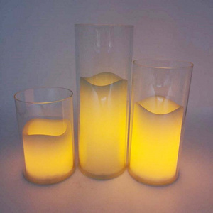 Flameless Electronic Candle Night Light Wax glass cup led candles For Christmas Wedding Birthday