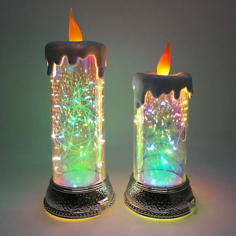 Energy saving and environmentally friendly long-term lighting LED flameless glass candles suitable for Christmas decoration