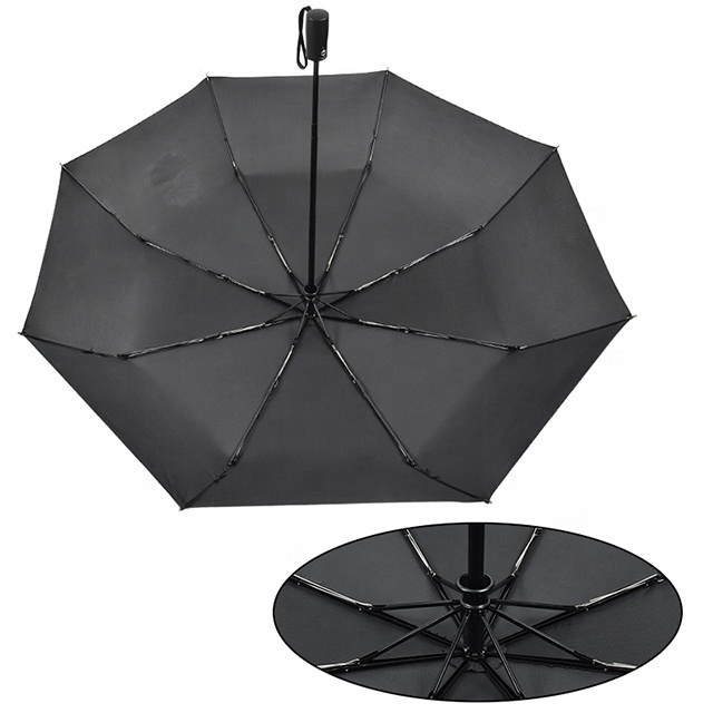 Classical  Windproof Travel Compact Umbrella 8-Ribs Anti-UV Waterproof Folding Umbrella One Button For Auto Open And Close