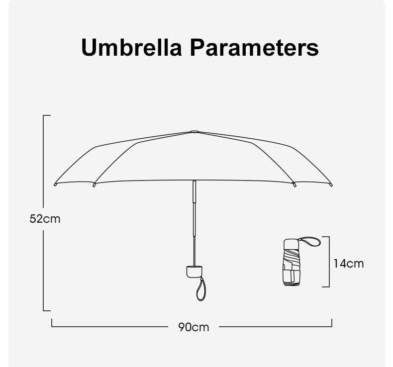 YES Umbrella Light Weight Mini Pocket Girls Travel UV Protection Print ads Women 5 Folded Umbrella