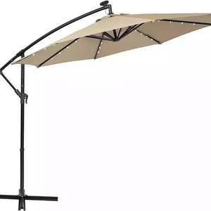 Uplion Garden Sunshade Cantilever Led Umbrella Outdoor Solar LED Lighting Parasol Patio Umbrellas