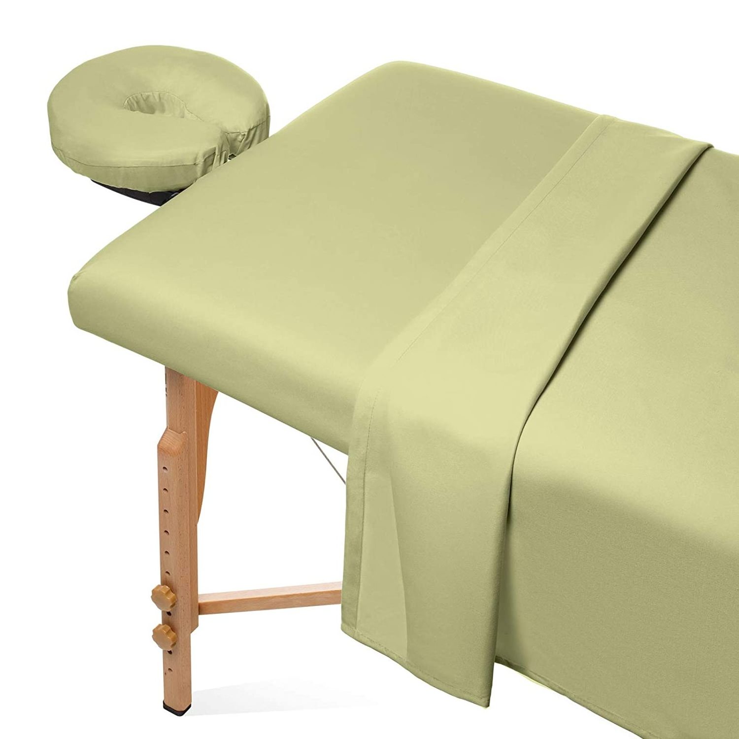 Microfiber Massage Table Sheet Set Includes Flat and Fitted Sheets with Face Cradle Cover