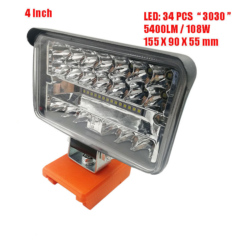 Professional Work Light LED Outdoor Camping Engineering Car Lighting Spotlight Suitable For Lithium Battery