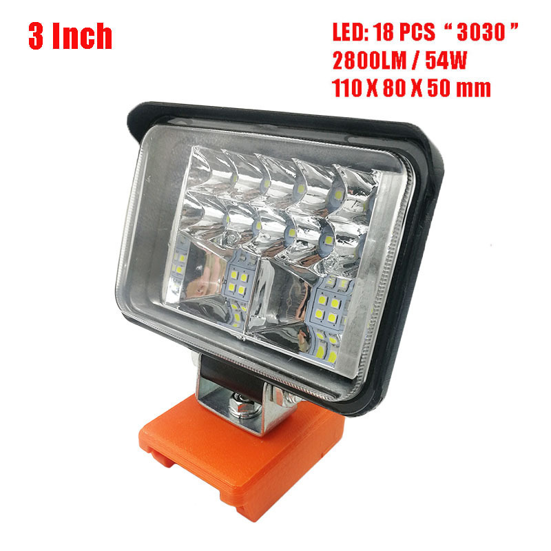 Professional Work Light LED Outdoor Camping Engineering Car Lighting Spotlight Suitable For Lithium Battery