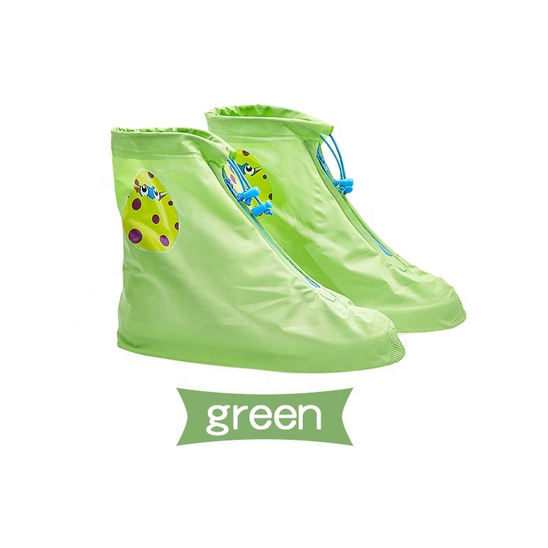 Outdoors Girls Baby Customized logo printed Reusable Children's Plastic waterproof rain shoes cover for kids