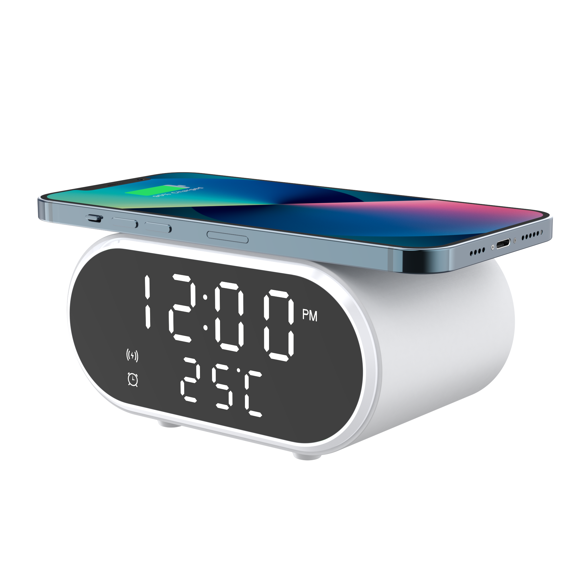 2-in-1 alarm clock wireless charger 15W office desktop charger with clock mini fashionable alarm clock