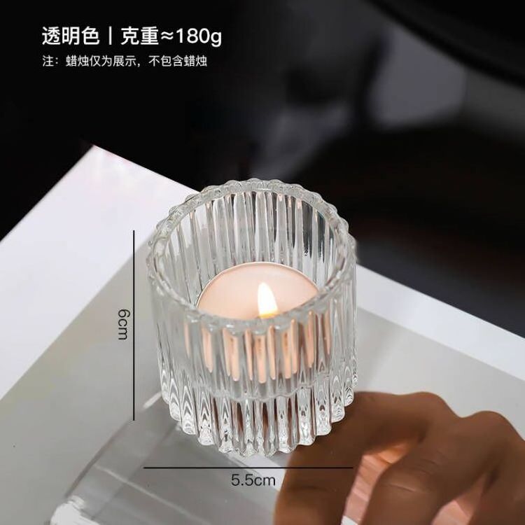 Nordic light luxury glass candle holder dinner atmosphere decoration ornaments scented candle holder