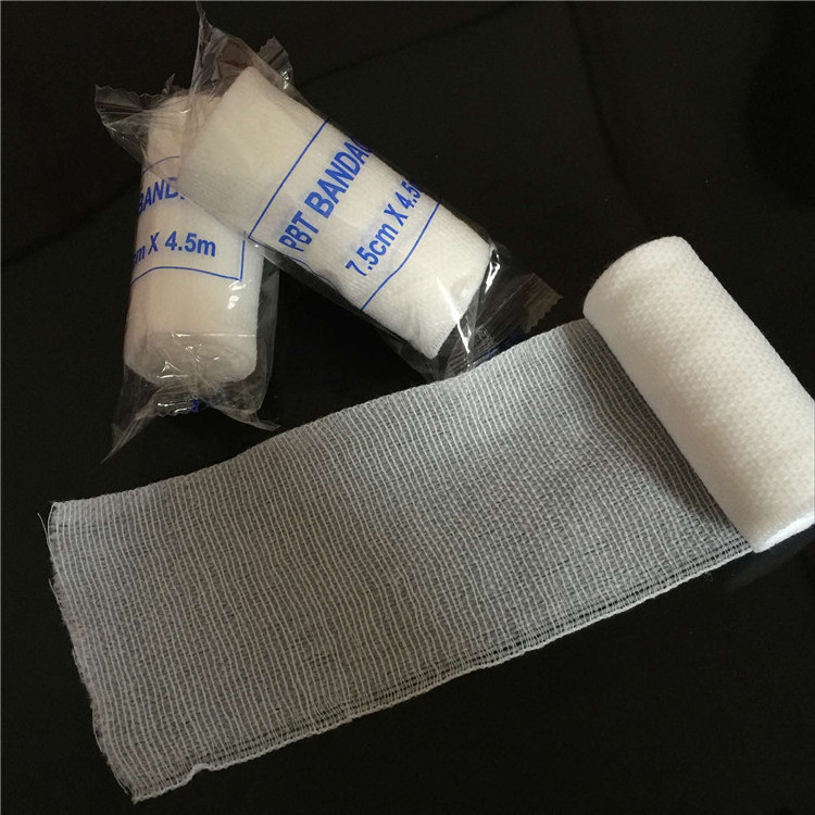 7.5cm X 4.5m Medical Supply Conforming First Aid Gauze Wound Dressing Emergency Care Cotton PBT Elastic Bandage