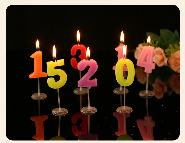 Wholesale birthday candles romantic numbers 0-9 candles large number birthday cake candles