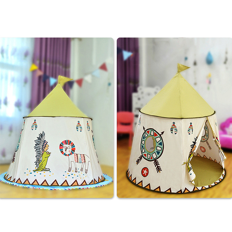 Wholesale indian lion children princess tent play house boy big yurt toy baby fence indoor tent