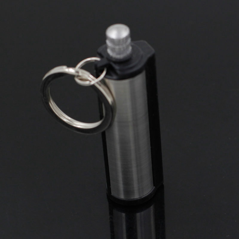 Instant Survival Tool Safety With Key Chain Silver flint fire starter match lighter