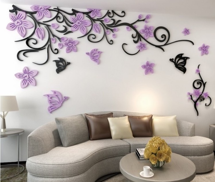 Hot selling simple and modern wall stickers 3D acrylic stickers TV wall decoration background wall paste