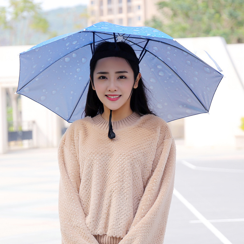 Factory directly selling outdoor umbrella hat double layer large sun protection umbrella folding fishing umbrella cap