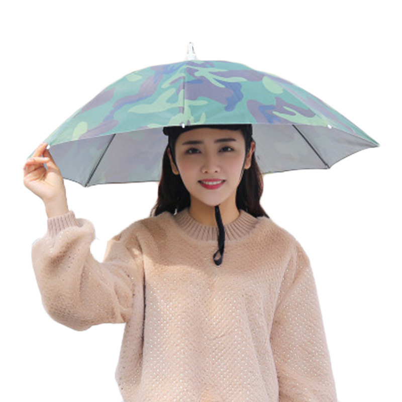 Factory directly selling outdoor umbrella hat double layer large sun protection umbrella folding fishing umbrella cap