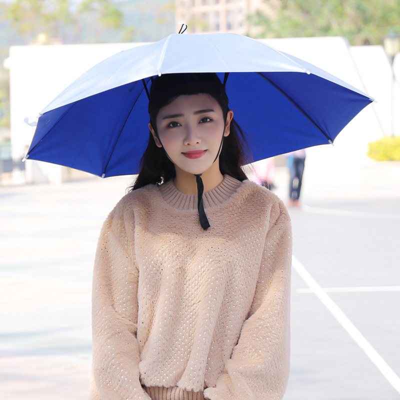 Factory directly selling outdoor umbrella hat double layer large sun protection umbrella folding fishing umbrella cap