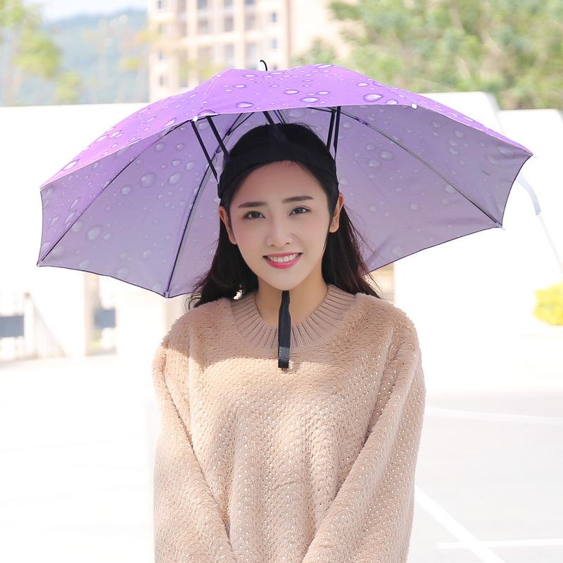 Factory directly selling outdoor umbrella hat double layer large sun protection umbrella folding fishing umbrella cap