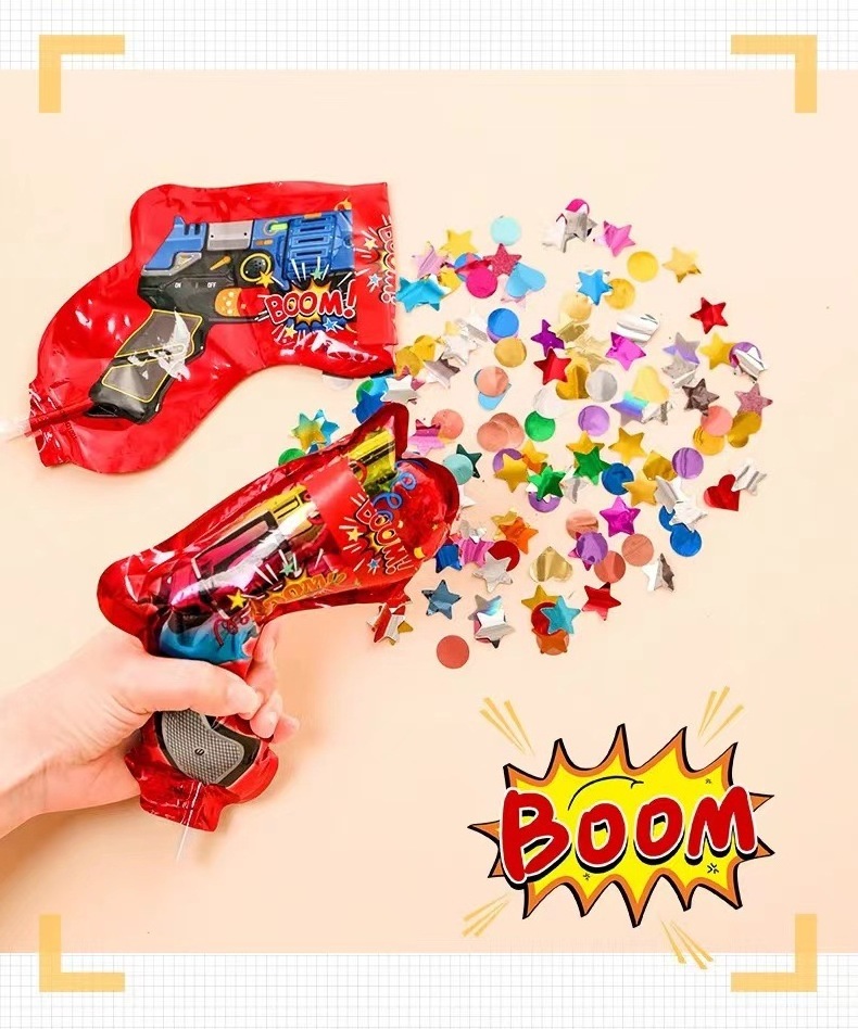 Blowout fireworks party Birthday gun salute inflatable atmosphere Boom Confetti Balloon gun fireworks