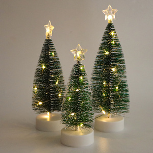 Creative handmade table top decoration Christmas tree candle light electronic candles with Christmas tree lights