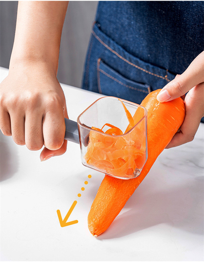 Single-head peeler stainless steel kitchen gadgets vegetable melon and fruit long handle creative with storage peeling knife