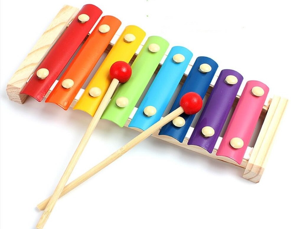 8 tones musical instrument toy kids wooden xylophone toy knock harp toy