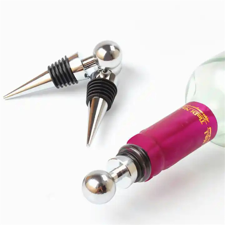 Best Metal Silver Sealer Wine Bottle Sealing Metal Plug Tip Cone Ball Champagne Stopper